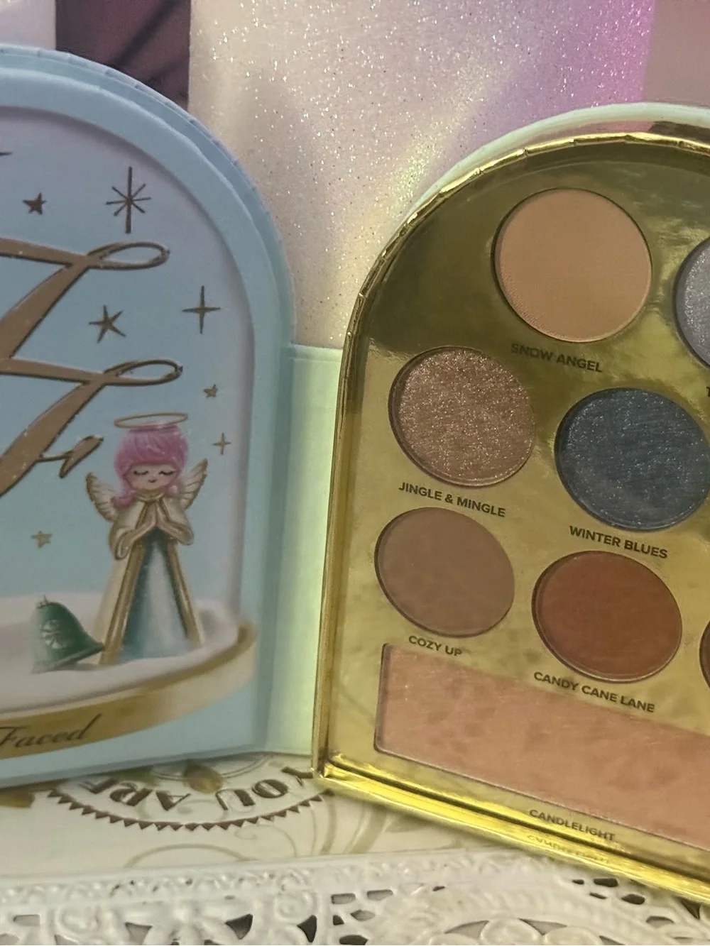 Too Faced Eyeshadow Palette with Blue, Gold, Brown & Pink Shades